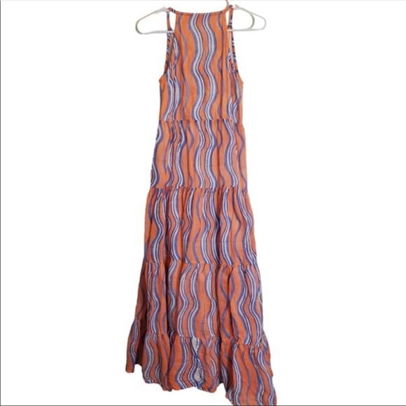 Oliphant orange & blue tiered tassel dress - Picture 4 of 7